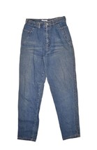 Vintage Jeanjer Jeans Womens 26x28 Striped High Rise Dark Wash Denim Tap... - £26.51 GBP