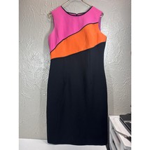 Studio I Womens Colorblock Black Sheath Dress Casual Career Formal Knee ... - $408.81 MXN