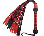 Genuine Real Leather Flogger Cow Hide Leather Flogger Whip 12 Braided Re... - $27.10