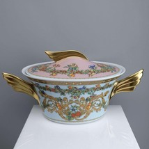 Rosenthal Versace Covered Vegetable Jardin de Versace Pink and blue with Heavy G - £500.77 GBP