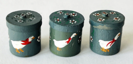 Miniature Dollhouse Kitchen Accessories 3 Hand Painted Canisters &amp; Lids 1:12 a - £13.14 GBP