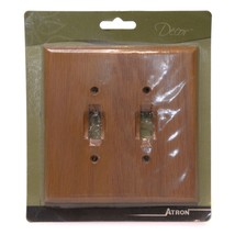 Natural Oak Wooden Double Light Switch Plate New - $5.18