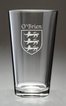 O&#39;Brien Irish Coat of Arms Pint Glasses - Set of 4 (Sand Etched) - £54.23 GBP