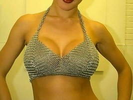 Chainmail Bra Viking Girl Design Antique sexy Body chainmail Swim Wear - £52.37 GBP+