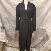 NWT Jones New York Women&#39;s 100% Polyester Black Wrap Dress, Size 12 - £126.60 GBP
