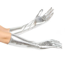 Forum Novelties Women&#39;s Adult Lame Costume Gloves, Silver, One Size - £32.98 GBP