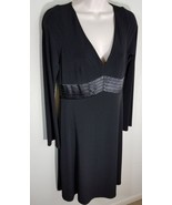 Womens Jane Street V Neck Empire Waist Black Dress Fully Lined Size 6 NWT - $19.99