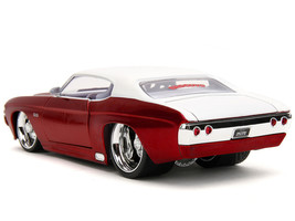 1971 Chevrolet Chevelle SS Candy Red with White Top White Stripes and White I... - £29.73 GBP