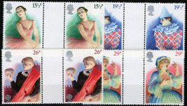 ZAYIX Great Britain 987-990 MNH Gutter Pairs Ballet Opera Drama 021023S160 - £3.27 GBP