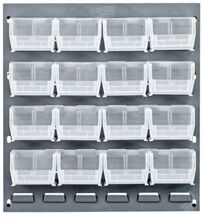 Quantum Storage QLP-1819-210-16CL Louvered Wall Panel w/ 16 Bins 18"x19" - $107.83