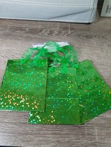 3 Shiney Green Gift Bags Small. 4&quot;x5&quot;x2&quot;. - £6.88 GBP