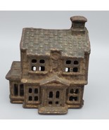 Antique Cast Iron Miniature House Bank Sunrooom Porch A.C. Williams 1910... - $131.67