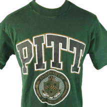 Pitt Vintage University of Pittsburgh L T-Shirt Large Mens Puffy Crest USA Made - £36.30 GBP