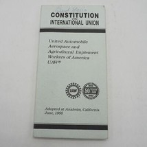 Vintage Uaw United Auto Travailleurs Union Constitution Handbook 1986 - £26.01 GBP