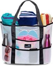 Mesh Sand Free Bag Strong Lightweight Bag For Beach Vacation Essentials.... - £25.88 GBP