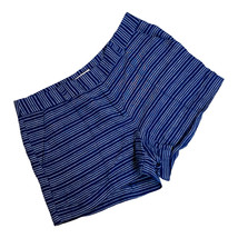 Ann Taylor LOFT Womens Shorts 6 Blue Striped Linen Blend 3.5&quot; Inseam Casual - £11.82 GBP