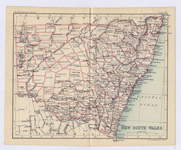 1912 Antique Map Of New South Wales / Australia / Verso City Map Of Sydney - £23.09 GBP