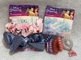 Disney Princess - Hair Accessories - 2 pcs Scrunchies &amp; 5 Pcs Spirals Mu... - £2.37 GBP