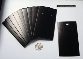 100 Black cardboard earring display cards pierced earrings peg hook hole JD037B - £5.49 GBP