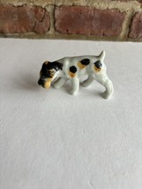 VINTAGE TERRIER/SCHNAUZER DOG FIGURINE JAPAN HAND PAINTED PORCELAIN 3” L... - $13.84