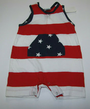 Vintage Old Navy Stars and Stripes 4th of July Red White Blue Summer Romper 3-6 - £13.32 GBP
