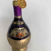 SCF Seasons of Cannon Falls Glass Chianti Wine Bottle Christmas Tree Ornament - £7.82 GBP