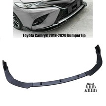 3PCS Front Body Kit Bumper Spoiler Lip For 2018-2020 Toyota Camry Carbon Style - £32.80 GBP