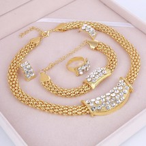 Amazing Price Wedding Gold Plate Jewelry Sets For Women Pendant Statement Africa - £25.09 GBP