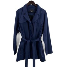 Away Blue Travel Friendly Utility Jacket Long Sleeve Notched Lapel Size ... - $124.69