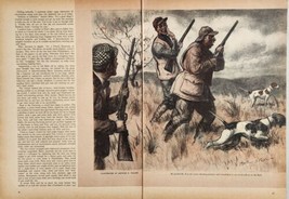 1949 Magazine Picture &quot;Bird Hunters,Hunting Dogs Illustrated by Arthur D. Fuller - £14.57 GBP