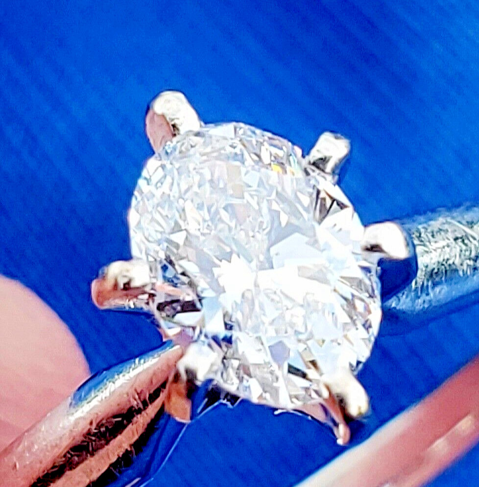 Earth mined Diamond Engagement Ring Solid 14k White Gold Hand made Solitaire 7 Item image 7
