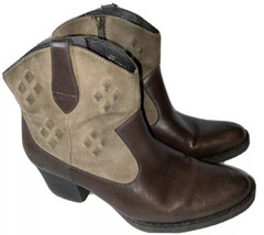 Born Women&#39;s Capri Western Ankle Boots  Booties Leather Cowgirl Size 10/42 - £36.52 GBP