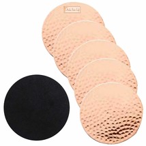 Prisha India Craft Copper Plating Hammered Design Coasters for Mugs Uniq... - $14.70