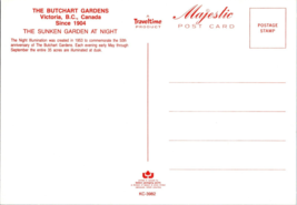 Vtg Postcard The Butchart Gardens, Victoria, B.C., Canada, The Sunken Garden - £5.19 GBP