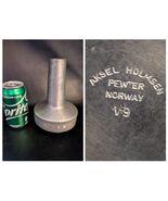 Vaso Rotondo Piccolo In Peltro Metallico Aksel Holmsen V9 MCM Norvegia 7 In - €28,54 EUR