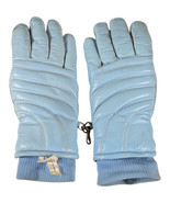 Womens Small Light Blue Soft Leather Sherpa Lined Gloves Vtg Teal Conroy... - $28.71