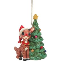 Jim Shore Rudolph The Red-Nosed Reindeer with Christmas Tree Hanging Orn... - $38.99