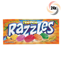 Full Box 24x Packs Razzles Tropical Flavor Candy Gum 1.4oz ( Fast Shipping! ) - £35.09 GBP