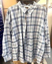 RIDGECUT TOUGHWEAR Grey/Blue/ Plaid Long Sleeve 3XL Button Pocket NWT - $21.99