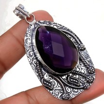 African Amethyst Pear Shape Gemstone Ethnic Unique Pendant Jewelry 2.70&quot; SA 186 - £3.94 GBP