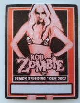 Rob Zombie Backstage Pass 2002 Vintage Original Heavy Metal Rock Music Orange - £10.41 GBP