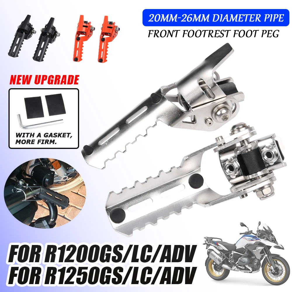 Ycle highway front foot pegs folding footrests clamps 20 26mm for bmw r1250gs r 1200 gs thumb200