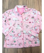 Nick &amp; Nora Girls sz Medium 7/8 Pajama top Pink kittens cat yarn pj shir... - £11.13 GBP