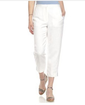Ruby Rd Ladies Capris Ti Amo Linen Embellished Hem Soft White Size 14  - £23.11 GBP