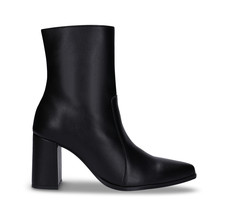 Stivaletti con tacco vegani nero donna cerniera punta spuntata in pelle ... - $3,392.83 MXN