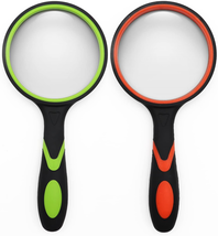 2 Pack 75Mm 10X Handheld Magnifying Glass,Rubber Reading Magnifier for K... - $298.06 MXN