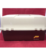 Plano #8606 6 Tray 2 Sided 3 Levels Vintage Large Tackle Maroon &amp; Beige Box - $69.25