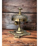 Brass Table desk bell, Desk Bell For Office Hotel Reception Counter, Res... - £36.76 GBP