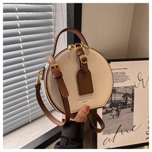 New Trendy Fashion Portable Handbag Circular Bag Contrast Single-Shoulder Crossb - £43.83 GBP