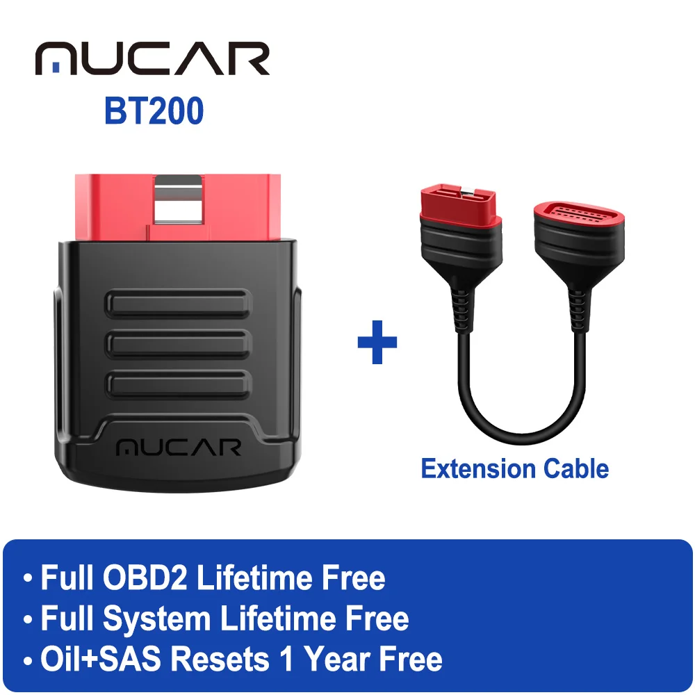 MUCAR BT200 BT200 PRO Automotive Diagnostic Tools OBD2 Scanner Bluetooth Wifi fo - £128.64 GBP